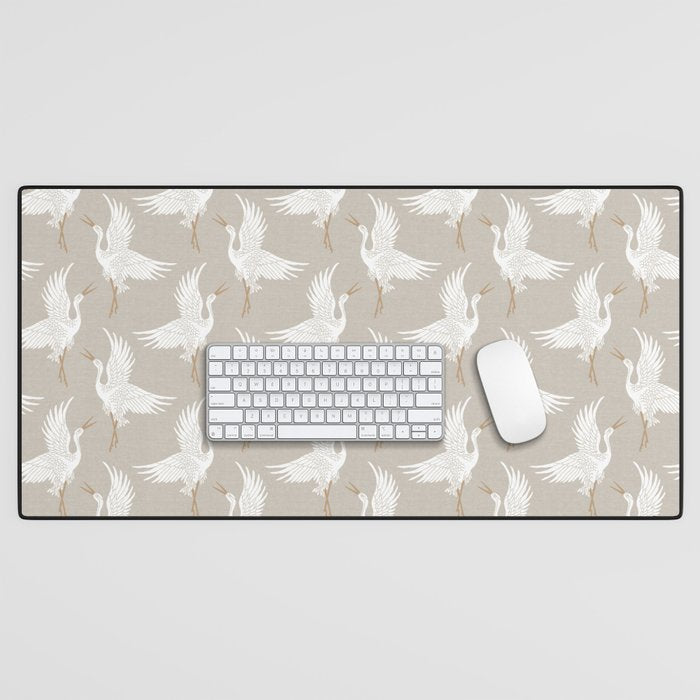 Cranes Neutral Desk Mat Gallery Image 1