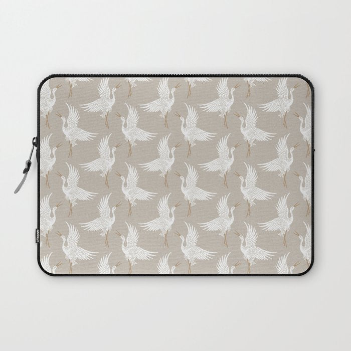 Cranes Neutral Laptop Sleeve Gallery Image 1