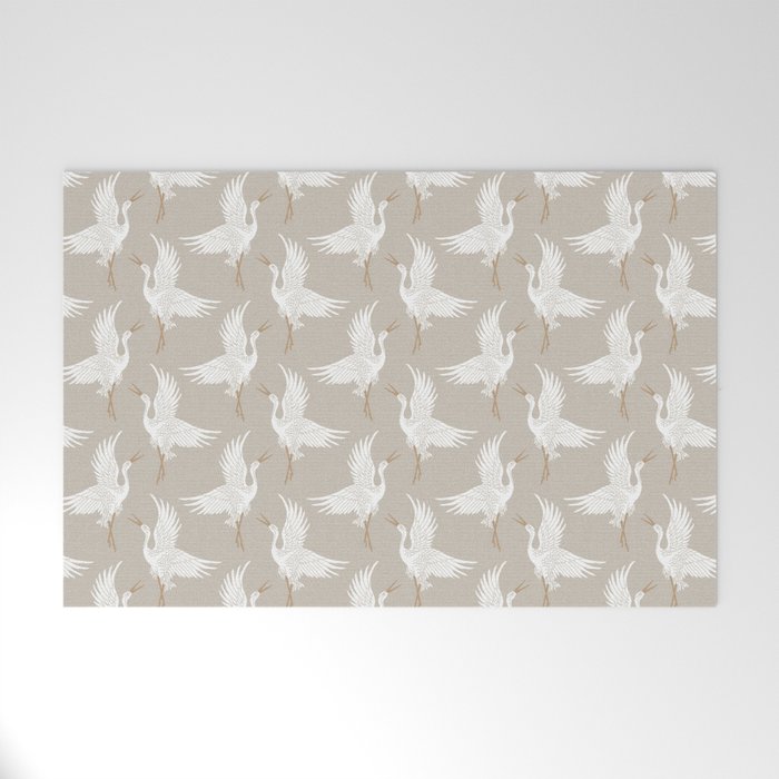 Cranes Neutral Welcome Mat Gallery Image 1
