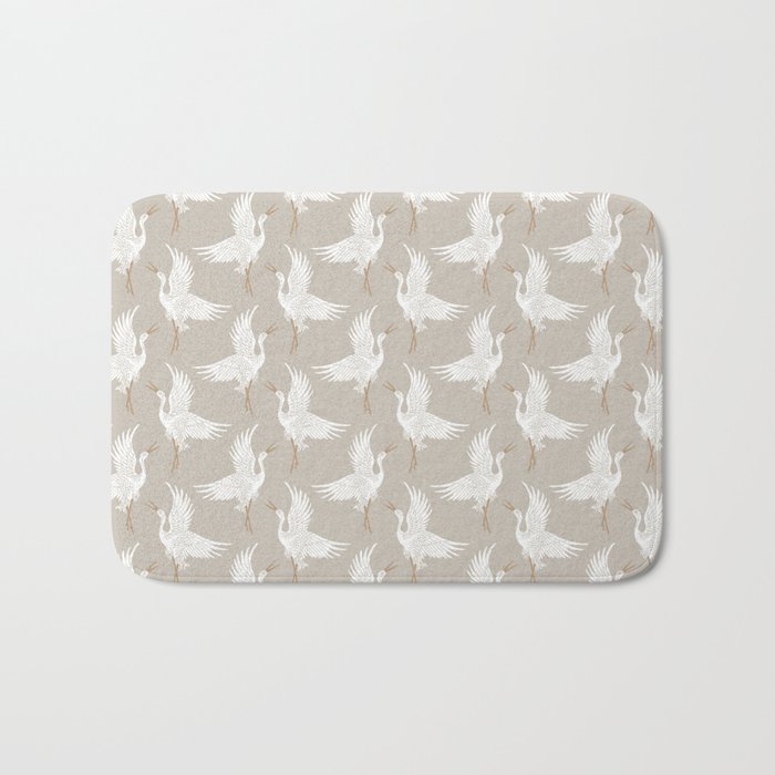 Cranes Neutral Bath Mat Gallery Image 1
