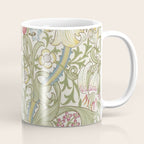William Morris Vintage Golden Lily Green & Red  Coffee Mug Gallery Image 1