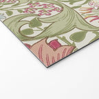 William Morris Vintage Golden Lily Green & Red  Welcome Mat Gallery Image 2