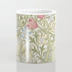 William Morris Vintage Golden Lily Green & Red  Coffee Mug Gallery Image 4