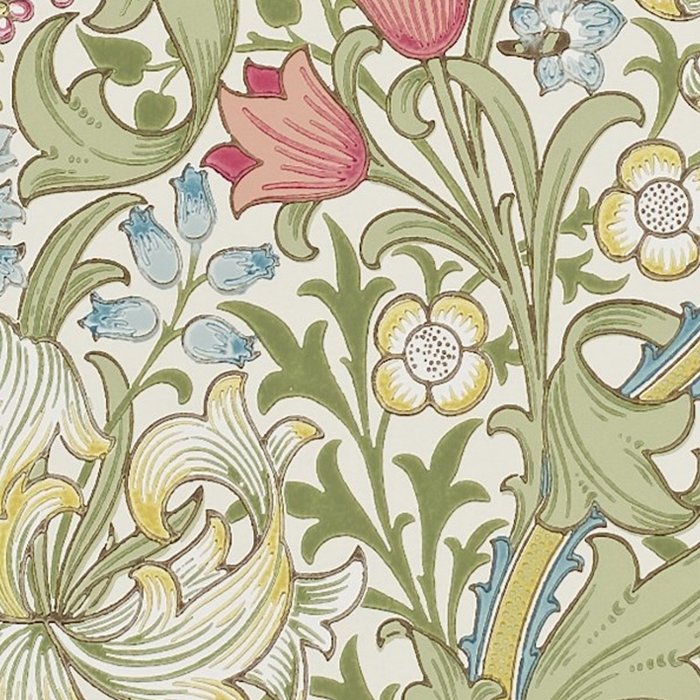 William Morris Vintage Golden Lily Green & Red  Coffee Mug Gallery Image 2
