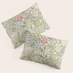 William Morris Vintage Golden Lily Green & Red  Pillow Sham Gallery Image 3