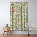 William Morris Vintage Golden Lily Green & Red  Window Curtain Gallery Image 5