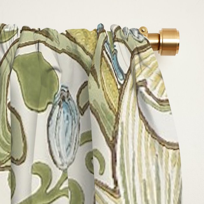 William Morris Vintage Golden Lily Green & Red  Window Curtain Gallery Image 2