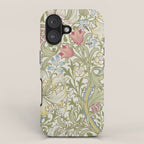 William Morris Vintage Golden Lily Green & Red  iPhone Case Gallery Image 1