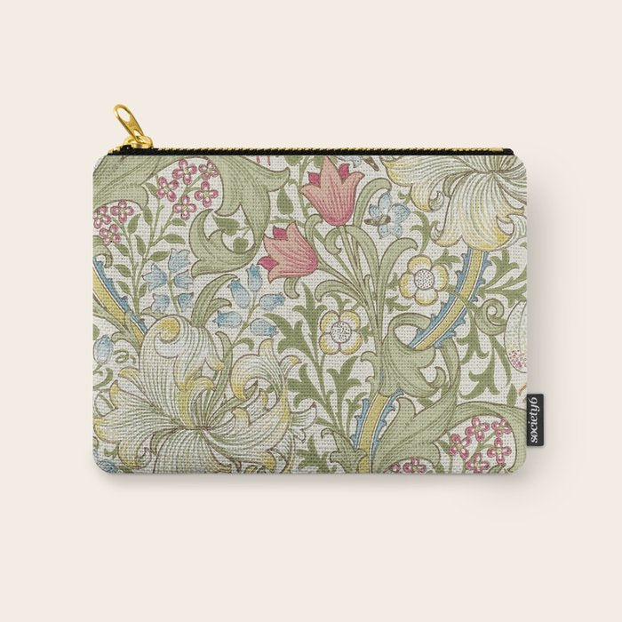 William Morris Vintage Golden Lily Green & Red  Carry All Pouch Gallery Image 1