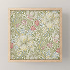 William Morris Vintage Golden Lily Green & Red  Mini Art Print Gallery Image 1