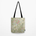 William Morris Vintage Golden Lily Green & Red  Tote Bag Gallery Image 2