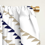 Southwestern Geometric - Tan Navy White Window Curtain Gallery Image 2