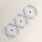 Southwestern Geometric - Tan Navy White Yoga Mat Gallery Image 1