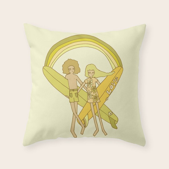 you are swell valentine // retro surf art by surfy birdy Throw Pillow Gallery Image 6
