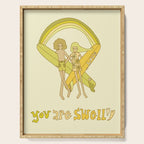 you are swell valentine // retro surf art by surfy birdy Serving Tray Gallery Image 1