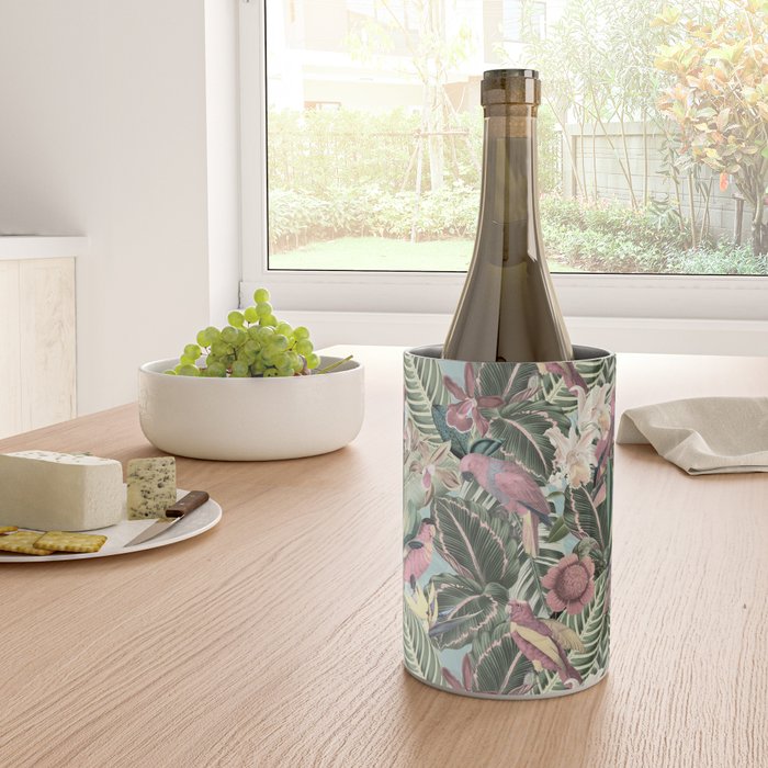 Vintage & Shabby Chic - Sepia Pink Tropical Bird Summer Garden Wine Chiller Gallery Image 4