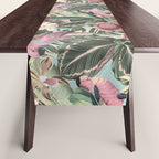 Vintage & Shabby Chic - Sepia Pink Tropical Bird Summer Garden Table Runner Gallery Image 1