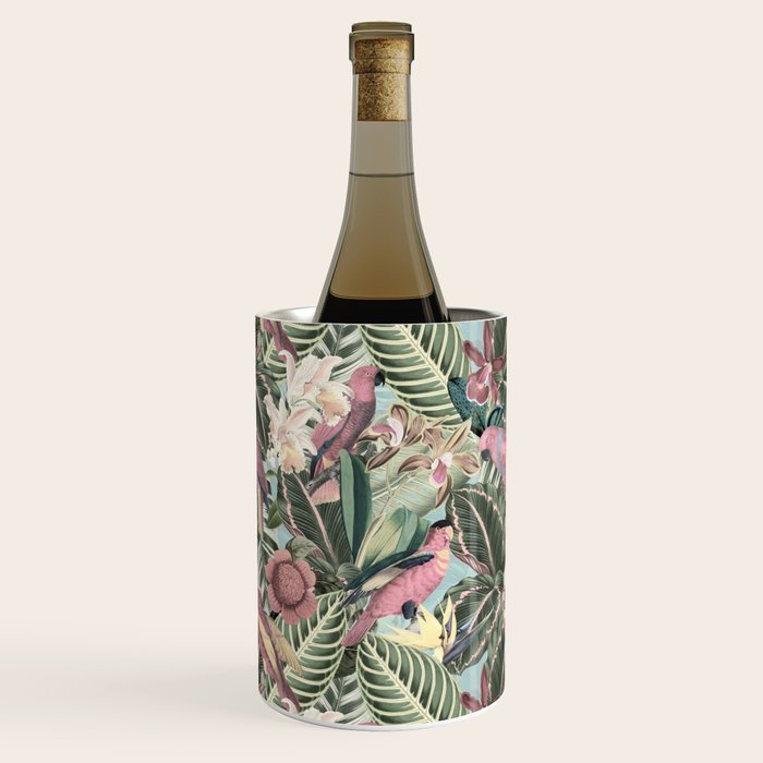 Vintage & Shabby Chic - Sepia Pink Tropical Bird Summer Garden Wine Chiller Gallery Image 3