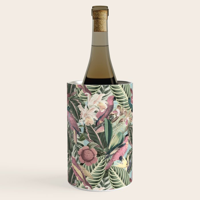 Vintage & Shabby Chic - Sepia Pink Tropical Bird Summer Garden Wine Chiller Gallery Image 2