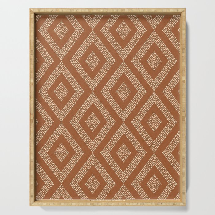 Hand-drawn Rhombus Pattern #2 Serving Tray Gallery Image 1