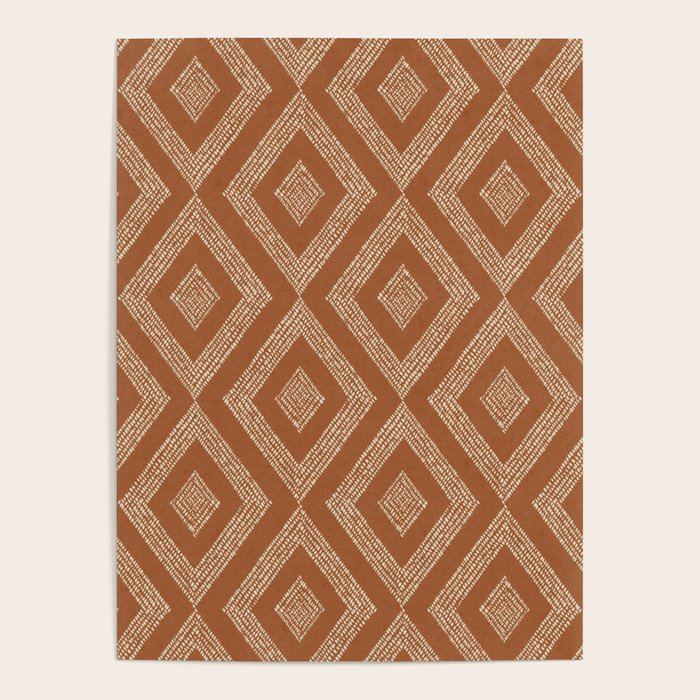 Hand-drawn Rhombus Pattern #2 Poster Gallery Image 1