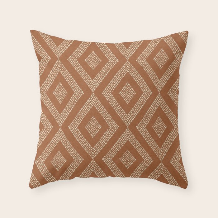 Hand-drawn Rhombus Pattern #2 Throw Pillow Gallery Image 1