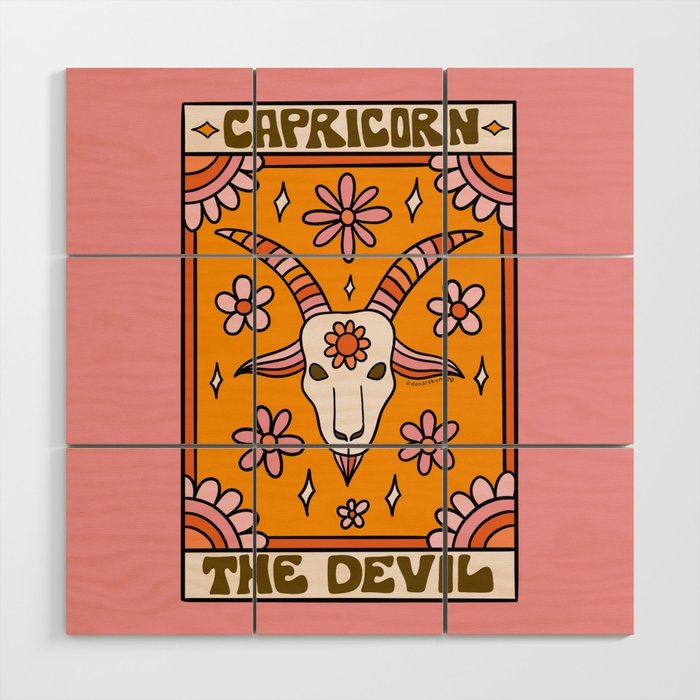 Capricorn Tarot Card Wood Wall Art Gallery Image 1