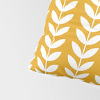 Mustard and White Scandinavian leaves pattern Pillow Sham Gallery Image 4
