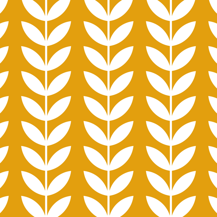 Mustard and White Scandinavian leaves pattern Coffee Mug Gallery Image 2
