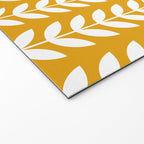 Mustard and White Scandinavian leaves pattern Welcome Mat Gallery Image 2