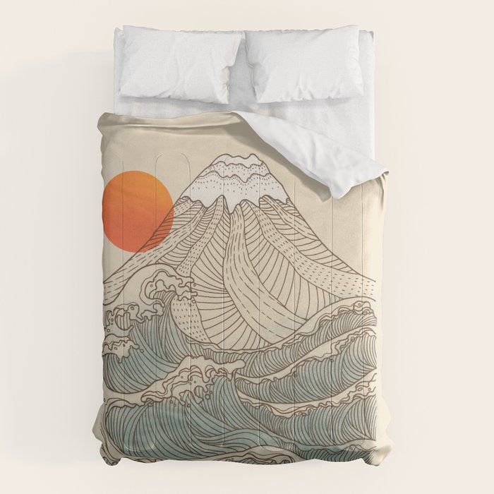 Mount Fuji the great wave  Comforter Gallery Image 6