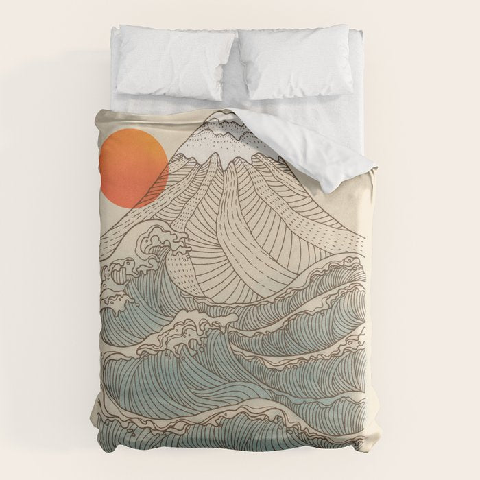 Mount Fuji the great wave  Duvet Cover Gallery Image 1