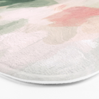 Rose Garden - Forest Sage Green Fuchsia Pink Floral Rose Garden Abstract Flower Painting Art Print Bath Mat Gallery Image 3