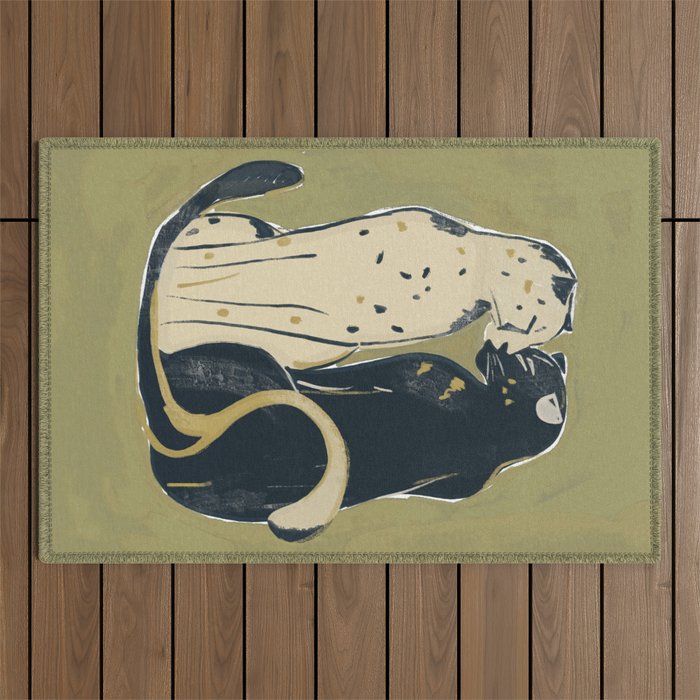 Two Cheetahs Outdoor Rug Gallery Image 1