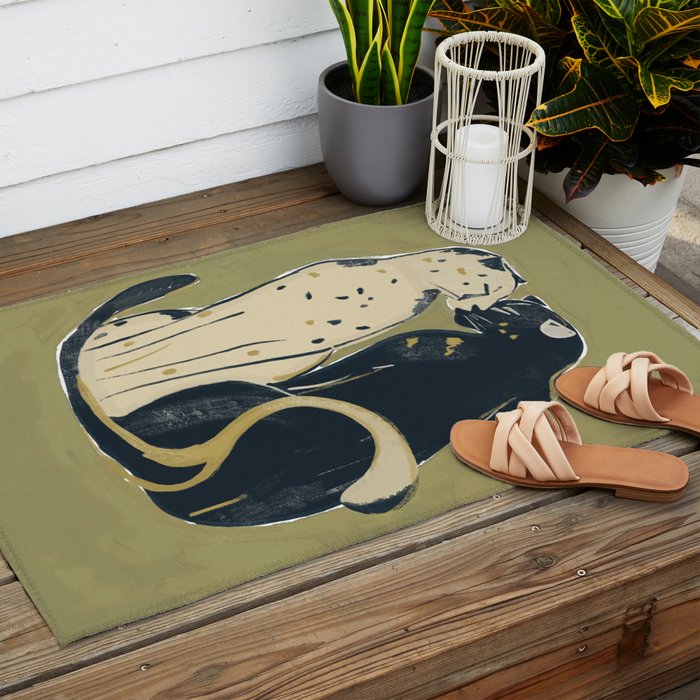 Two Cheetahs Outdoor Rug Gallery Image 2
