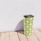 Mid Century Modern Star Pattern Chartreuse Green 2 Travel Mug Gallery Image 4