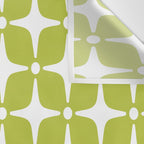 Mid Century Modern Star Pattern Chartreuse Green 2 Wall Tapestry Gallery Image 3
