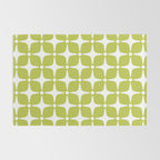 Mid Century Modern Star Pattern Chartreuse Green 2 Rug Gallery Image 2