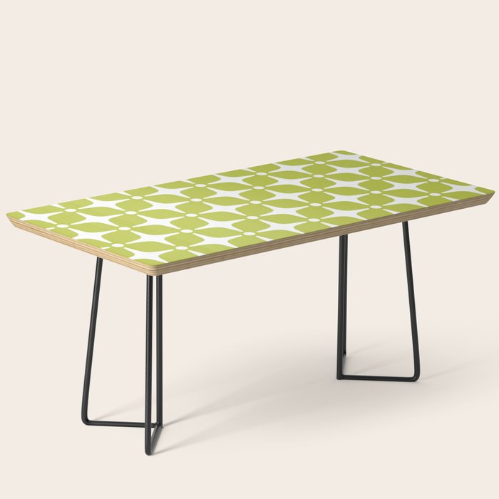 Mid Century Modern Star Pattern Chartreuse Green 2 Coffee Table Gallery Image 1