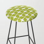 Mid Century Modern Star Pattern Chartreuse Green 2 Stool Gallery Image 2