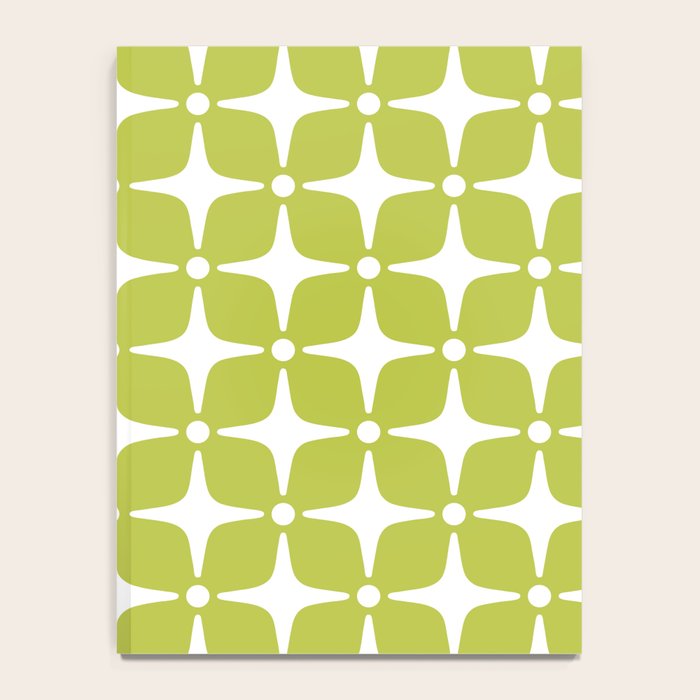 Mid Century Modern Star Pattern Chartreuse Green 2 Notebook Gallery Image 4