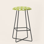Mid Century Modern Star Pattern Chartreuse Green 2 Stool Gallery Image 1
