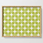 Mid Century Modern Star Pattern Chartreuse Green 2 Serving Tray Gallery Image 1