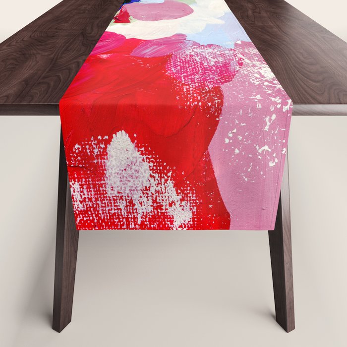 CANVAS: Viva Magenta 01 | Abstract Brushstrokes Table Runner Gallery Image 1