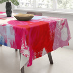 CANVAS: Viva Magenta 01 | Abstract Brushstrokes Tablecloth Gallery Image 3