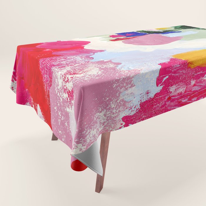 CANVAS: Viva Magenta 01 | Abstract Brushstrokes Tablecloth Gallery Image 1