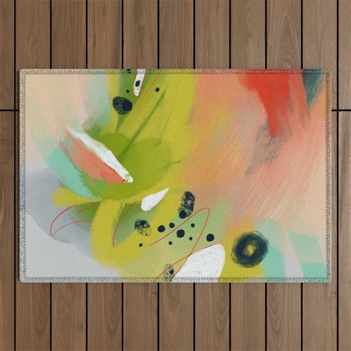 abstract spring colors 23 3 Outdoor Rug Gallery Image 1
