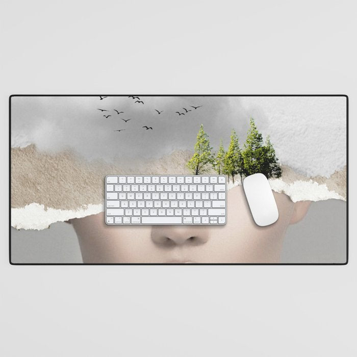 minimal collage /silence2 Desk Mat Gallery Image 1