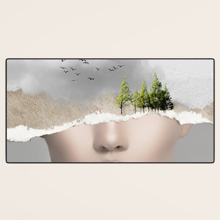 minimal collage /silence2 Desk Mat Gallery Image 3