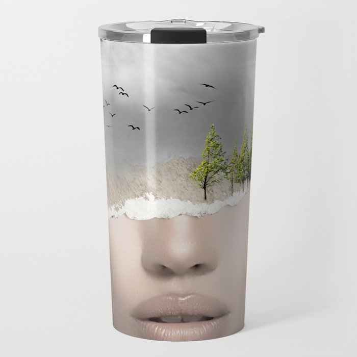 minimal collage /silence2 Travel Mug Gallery Image 1